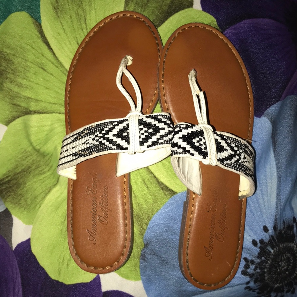 American Eagle beaded flip flops
